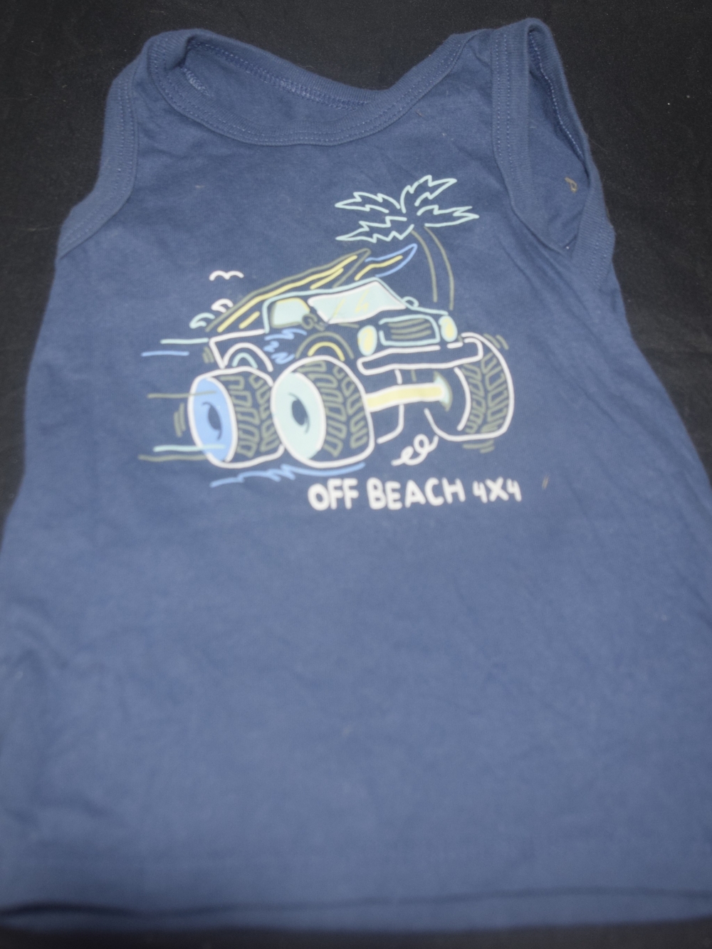Garanimals Navy Blue Tank Top with Beach Truck Graphic 18 Months
